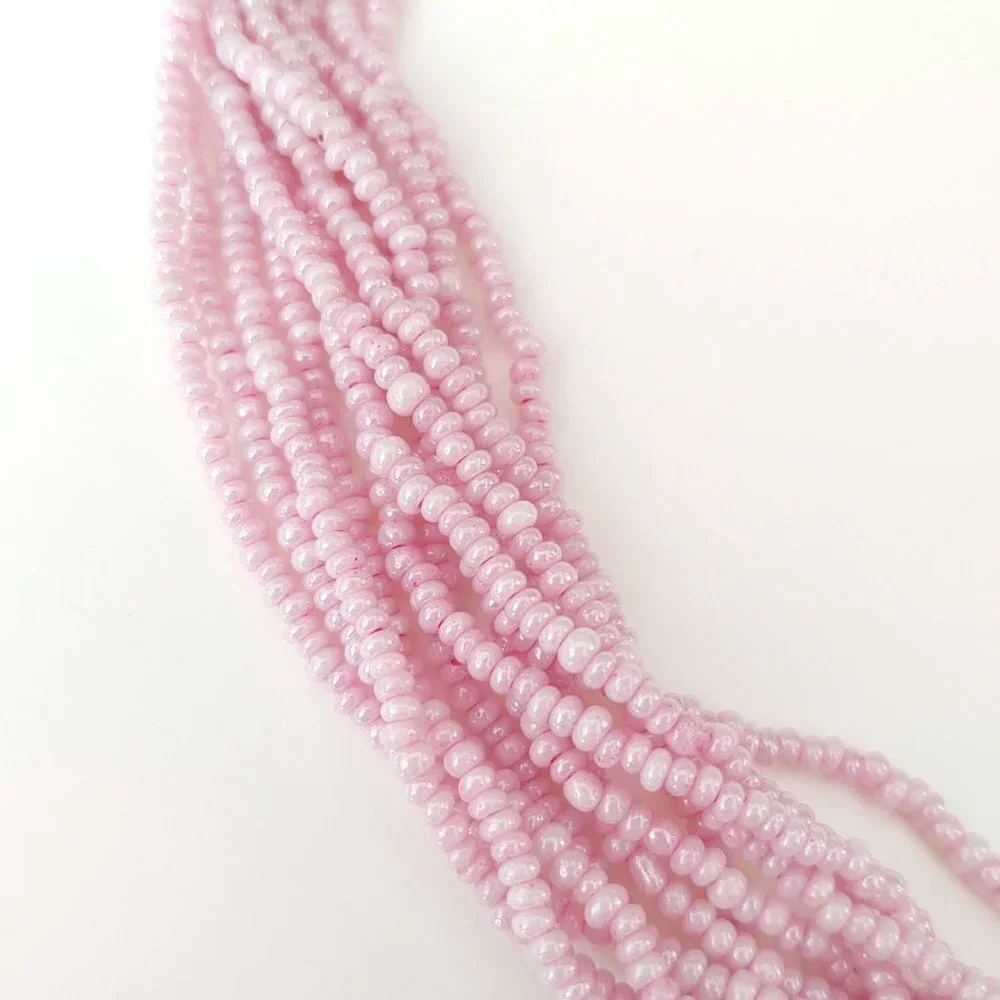 Ballet pink multi strand seed bead necklace